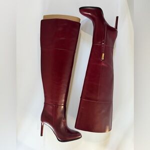 Vince Camuto Elegant Burgundy Knee-High Boots (wide calf)